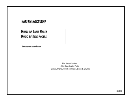 Free Sheet Music Harlem Nocturne Jazz Combo