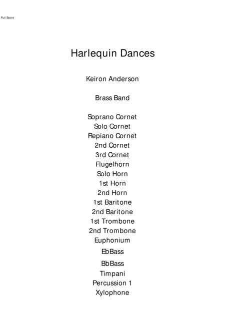 Harlequin Dances For Brass Band Sheet Music