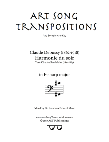 Harmonie Du Soir F Sharp Major Bass Clef Sheet Music