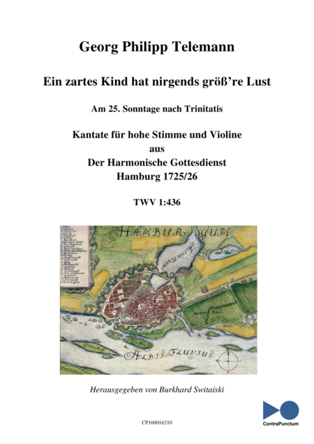 Harmonischer Gottesdienst Twv 1 436 Ein Zartes Kind Hat Nirgends Gr Re Lust Sheet Music