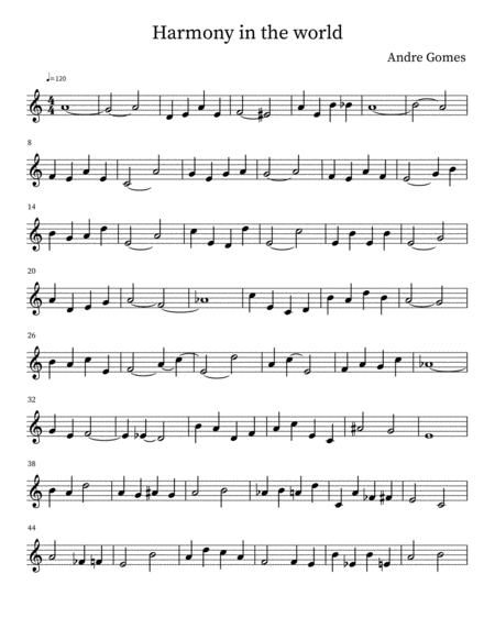 Free Sheet Music Harmony In The World