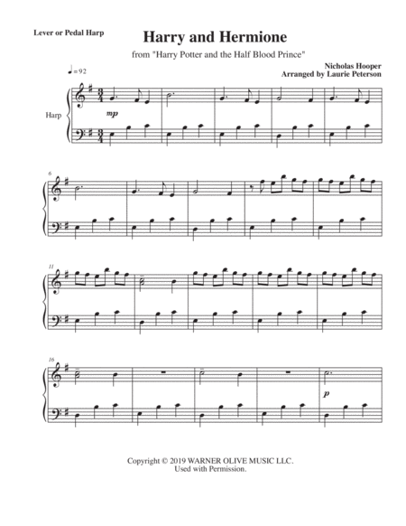 Harry Hermione Sheet Music