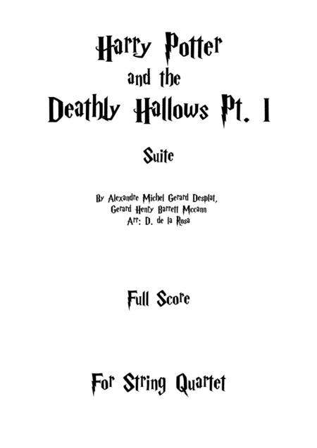 Free Sheet Music Harry Potter And The Deathly Hallows Pt 1 Suite For String Quartet Full Score And Parts