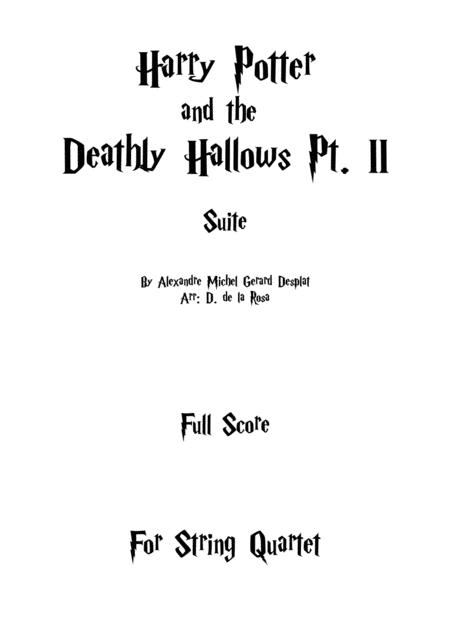 Harry Potter And The Deathly Hallows Pt 2 Suite For String Quartet Full Score And Parts Sheet Music