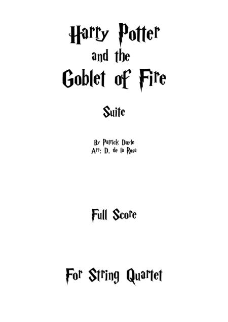 Harry Potter And The Goblet Of Fire Suite For String Quartet Full Score Sheet Music