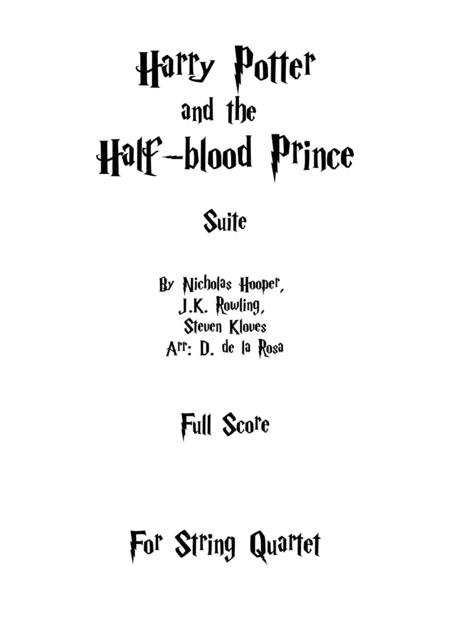 Free Sheet Music Harry Potter And The Half Blood Prince Suite For String Quartet Full Score And Parts