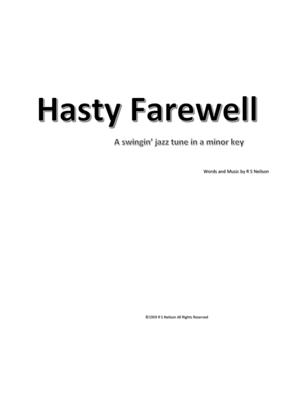 Free Sheet Music Hasty Farewell