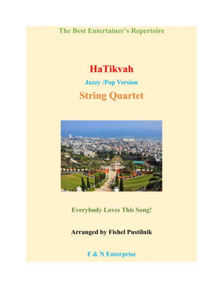 Hatikvah For String Quartet Sheet Music