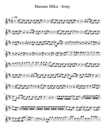 Free Sheet Music Hatsune Miku Irony