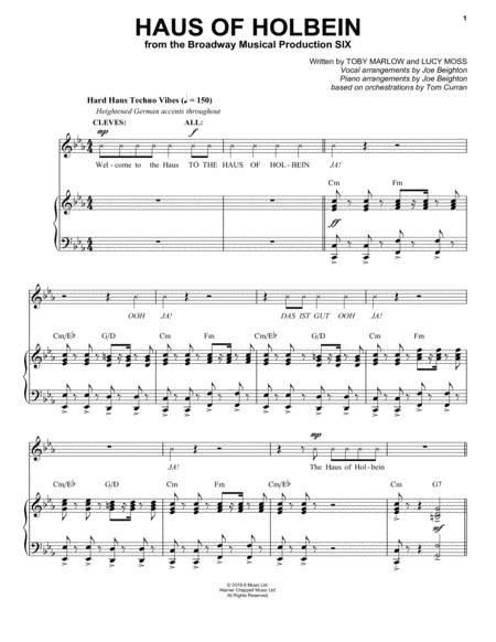 Free Sheet Music Haus Of Holbein From Six The Musical
