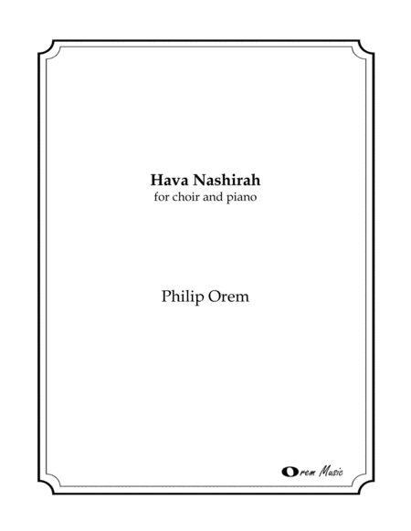 Free Sheet Music Hava Nashirah