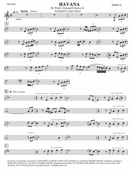 Havana Alto Sax Sheet Music