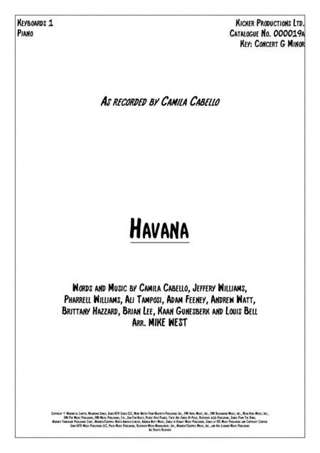 Free Sheet Music Havana Keyboards