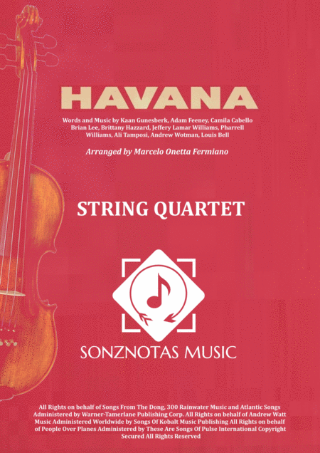 Havana Sheet Music For String Quartet Score And Parts Sheet Music