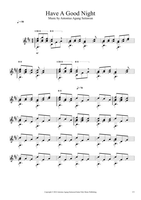 Have A Good Night Solo Guitar Score Sheet Music