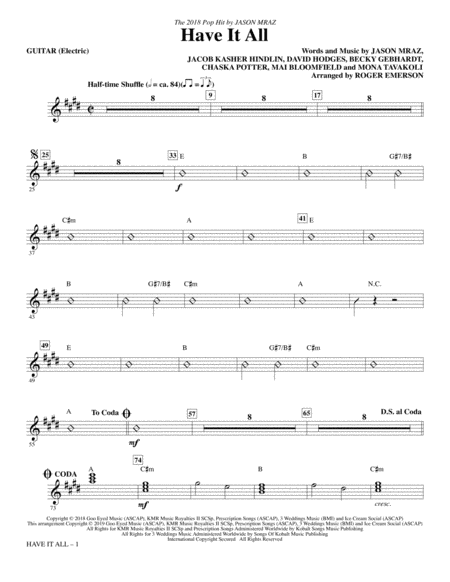 Have It All Arr Roger Emerson Guitar 1 Sheet Music