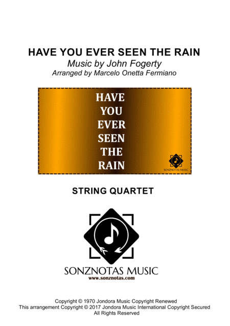 Free Sheet Music Have You Ever Seen The Rain Creedence Score And Parts For String Quartet
