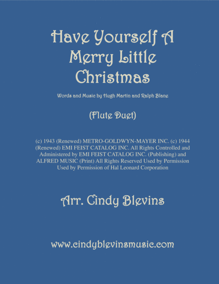 Have Yourself A Merry Little Christmas From Meet Me In St Louis Arranged For Flute Duet Sheet Music