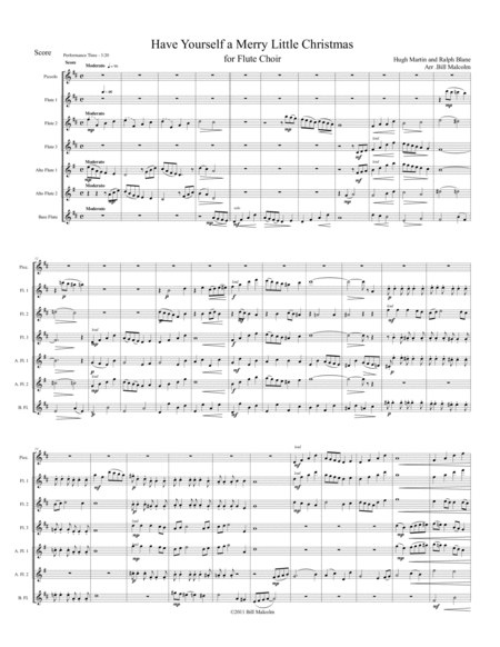 Have Yourself A Merry Little Christmas From Meet Me In St Louis For Flute Choir Sheet Music