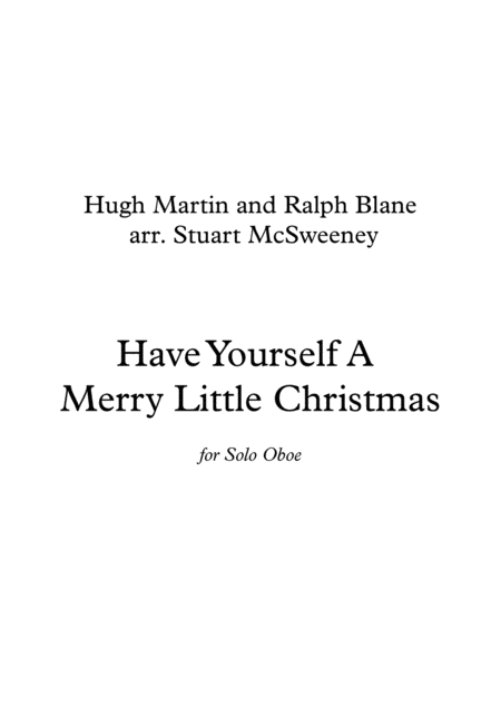 Free Sheet Music Have Yourself A Merry Little Christmas Oboe Solo