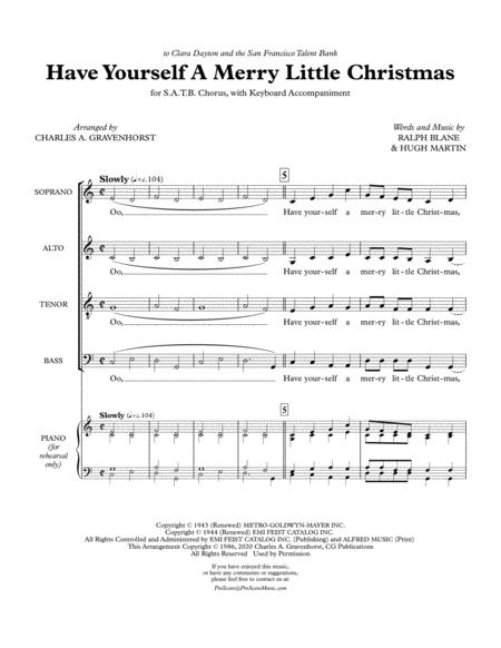 Free Sheet Music Have Yourself A Merry Little Christmas Satb A Cappella