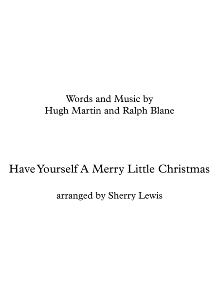 Free Sheet Music Have Yourself A Merry Little Christmas Woodwind Solo For Woodwind Solo