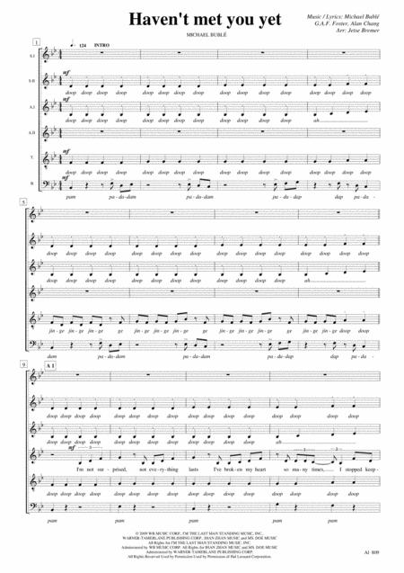 Havent Met You Yet Ssaatb A Cappella Sheet Music