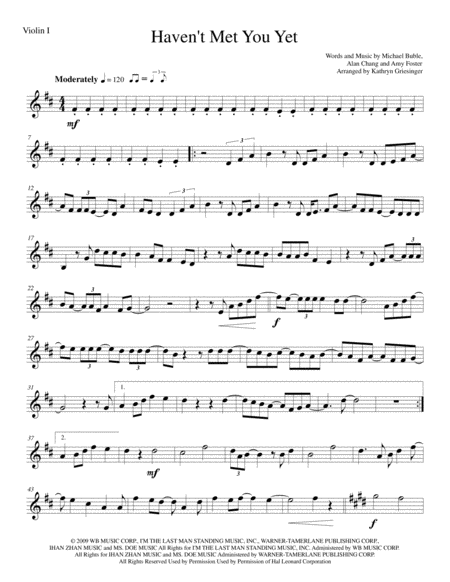 Havent Met You Yet String Quartet Sheet Music