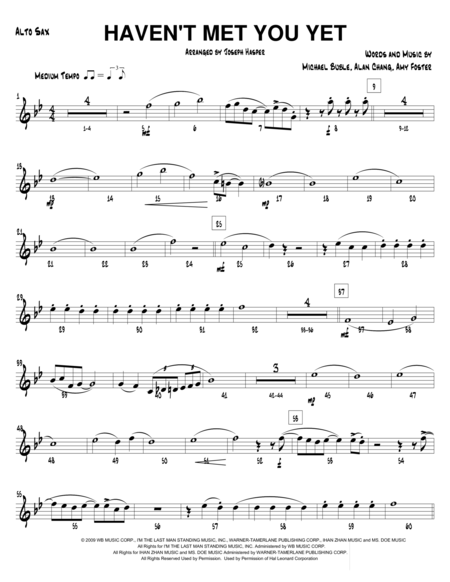 Havent Met You Yet Vocal Solo And Jazz Ensemble Key Of Db Parts Only Sheet Music