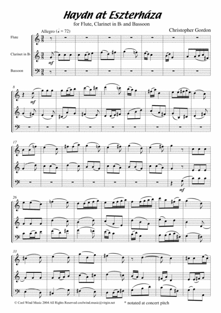 Free Sheet Music Haydn At Esterhza For Flute Oboe Clarinet In B Flat And Bassoon