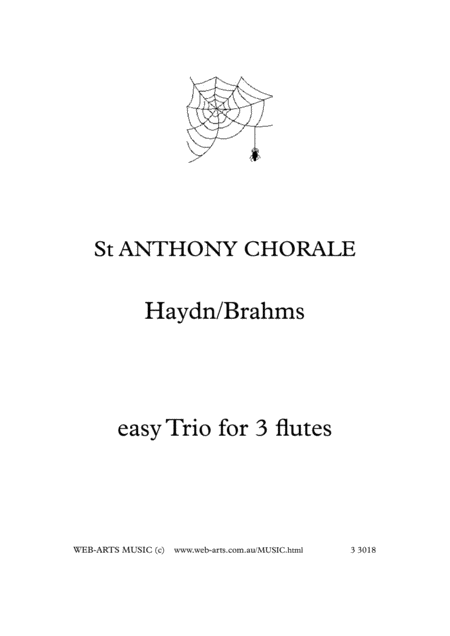 Haydn Brahms Saint Anthony Chorale Easy Trio For 3 Flutes Sheet Music