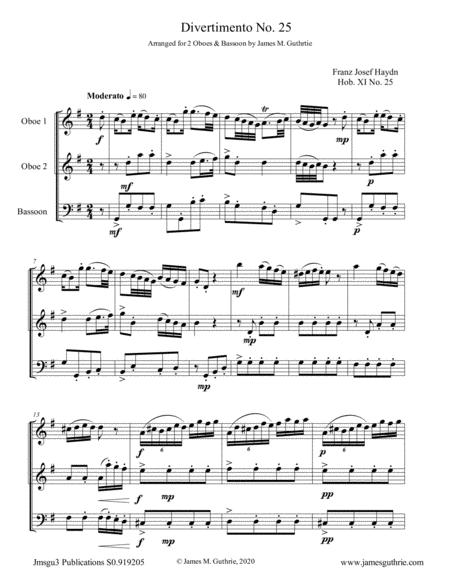 Free Sheet Music Haydn Divertimento No 25 For 2 Oboes Bassoon