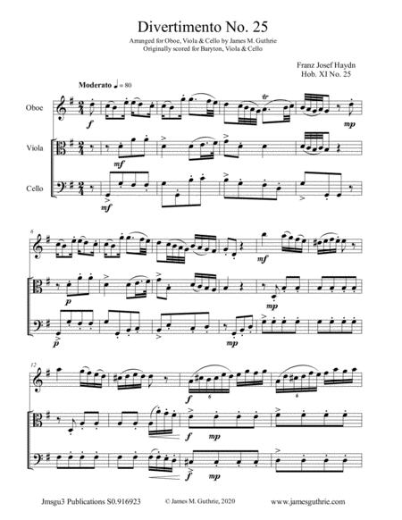 Free Sheet Music Haydn Divertimento No 25 For Oboe Viola Cello