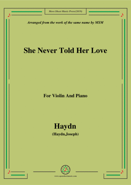 Haydn She Never Told Her Love For Violin And Piano Sheet Music