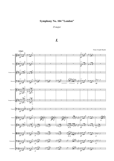 Free Sheet Music Haydn Symphony 104 London In D Major Full Score