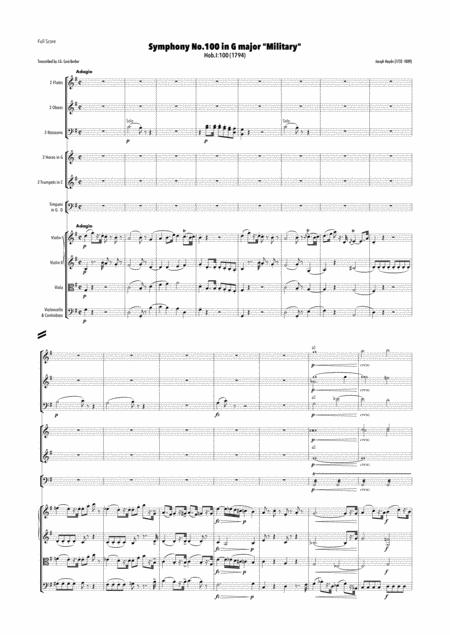 Free Sheet Music Haydn Symphony No 100 In G Major Hob I 100 Military