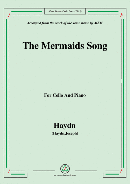 Free Sheet Music Haydn The Mermaids Song For Cello And Piano