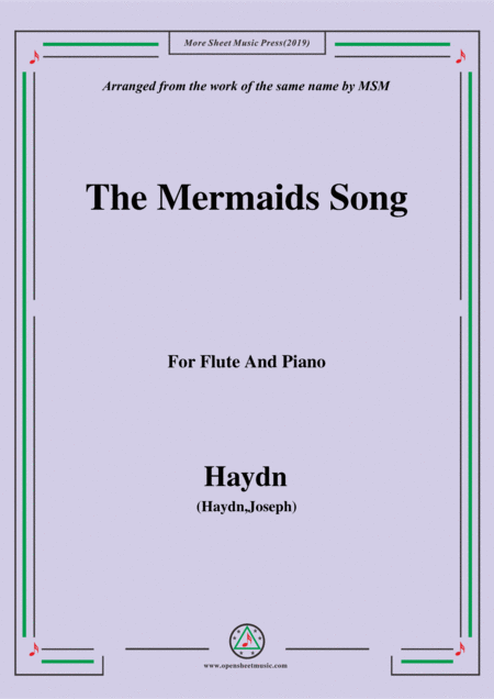 Free Sheet Music Haydn The Mermaids Song For Flute And Piano