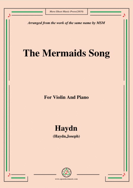 Haydn The Mermaids Song For Violin And Piano Sheet Music