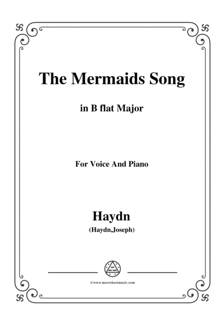 Free Sheet Music Haydn The Mermaids Song In B Flat Major For Voice And Piano