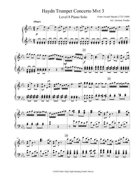 Haydn Trumpet Concerto Mvt 3 Sheet Music