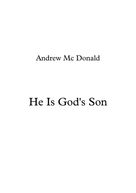 He Is Gods Son Sheet Music