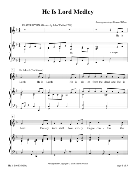 He Is Lord Medley Sheet Music