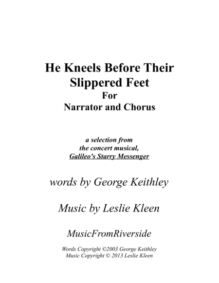 Free Sheet Music He Kneels Before Their Slippered Feet For Narrator And Satb Chorus