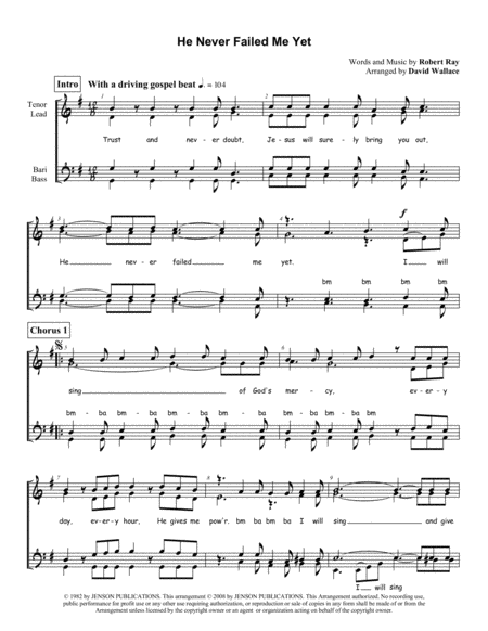 He Never Failed Me Yet Sheet Music