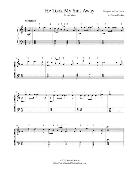 Free Sheet Music He Took My Sins Away For Easy Piano