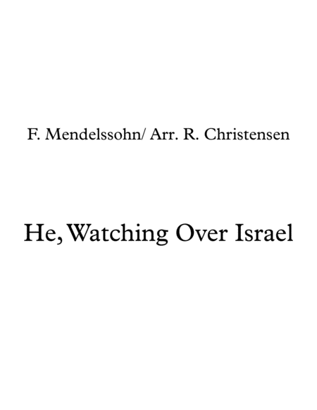 He Watching Over Israel String Orchestra Sheet Music