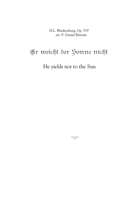 He Yields Not To The Sun March Op 519 Sheet Music