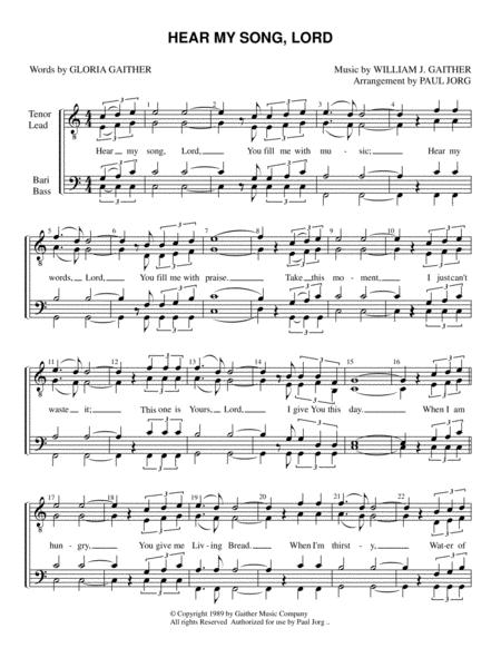 Free Sheet Music Hear My Song Lord