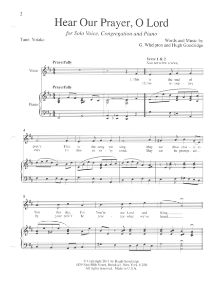 Hear Our Prayer O Lord Sheet Music